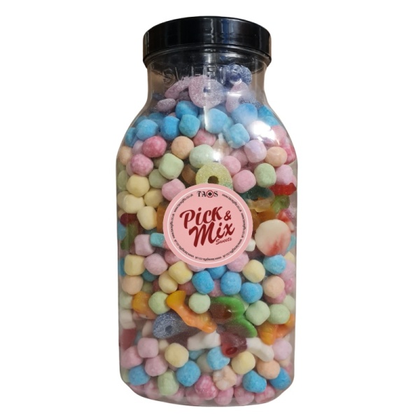 Super Large Tall Plastic Jar Filled Pick & Mix Sweets 3kg